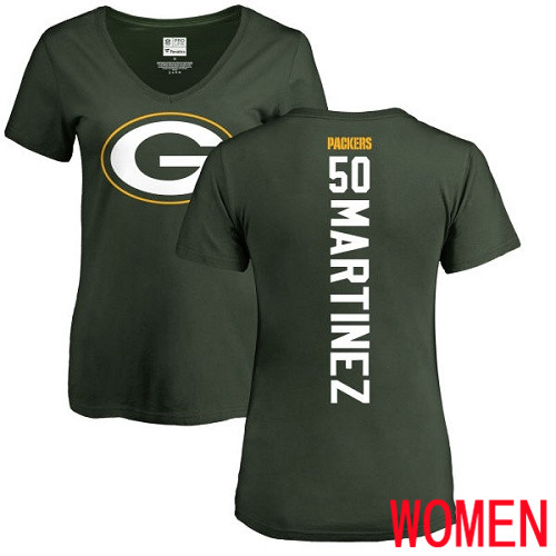 Green Bay Packers Green Women #50 Martinez Blake Backer Nike NFL T Shirt->nfl t-shirts->Sports Accessory